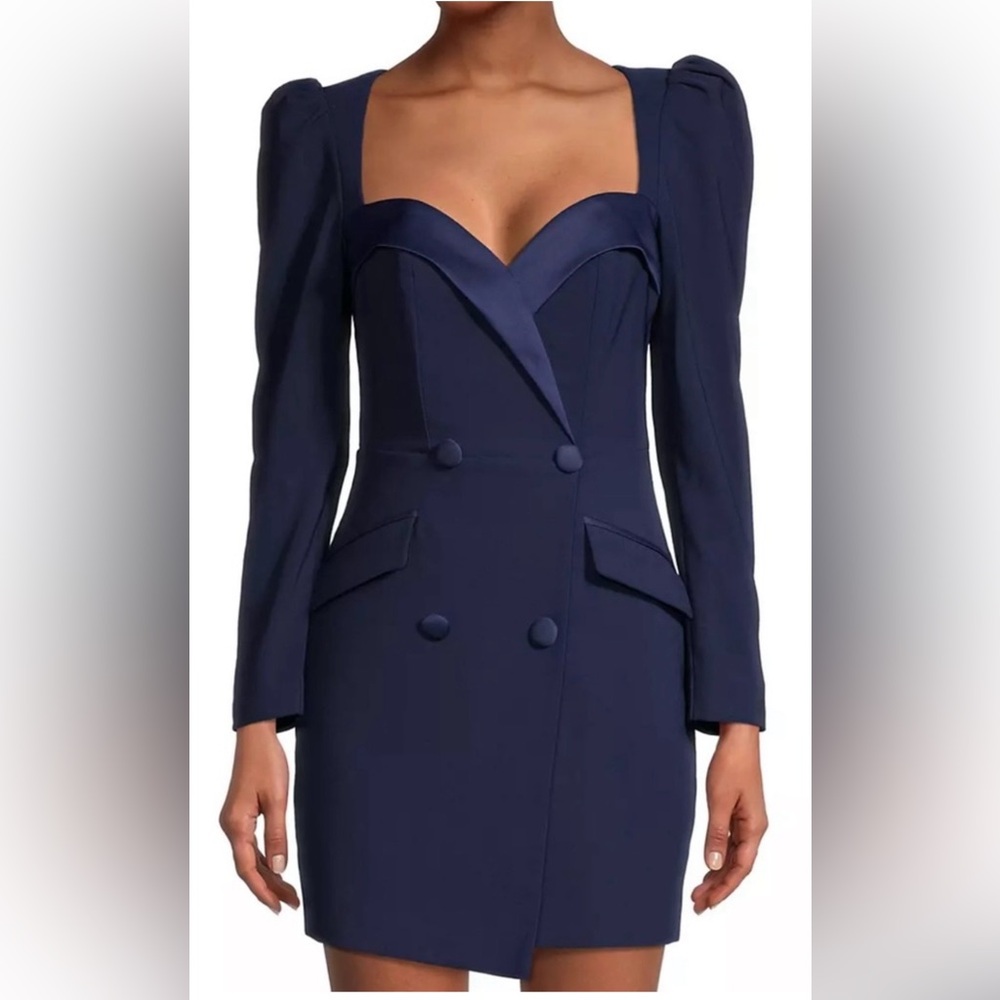 Lavish Alice Mini Blazer Dress with Puff Sleeves